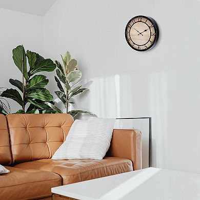 12 Inch Silent Farmhouse Wall Clock 3D Numbers Rustic Vintage Decor