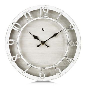 12 Inch Silent Farmhouse Wall Clock 3D Numbers Rustic Vintage Decor