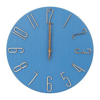Wall Clock 12 Inch Silent Non-Ticking Wood Grain Round Quartz Clock 3D Dial Home Office Decor