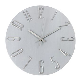 Wall Clock 12 Inch Silent Non-Ticking Wood Grain Round Quartz Clock 3D Dial Home Office Decor