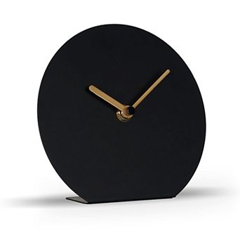 6" Iron Silent Quartz Desk Clock Modern Minimalist Non-Ticking Table Clock for Home Office