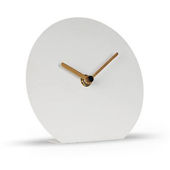 6" Iron Silent Quartz Desk Clock Modern Minimalist Non-Ticking Table Clock for Home Office