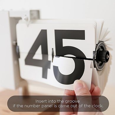Classic Modern Wood Big Flip Desk Clock Retro Vintage Analog Auto Large Number Home Office