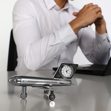 Aeroplane Miniature Table Clock Analog Desk Paperweight Silent Sweep Aviation Decor Home Office Gift