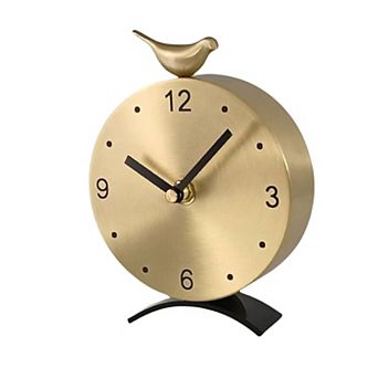 Brass Silent Desk Clock Non-Ticking Vintage Table Clock Home Office Decor Gift