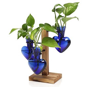 Plant Terrarium Propagation Stations Wooden Stand Glass Vase Indoor Hydroponics Home Garden Office