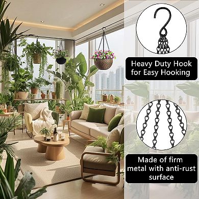 3 Pack 23 Inch Hanging Basket Chains with Hooks for Planters Bird Feeders Lanterns