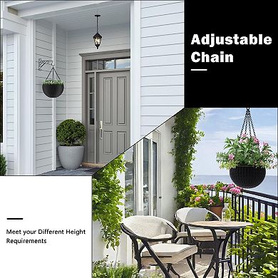 3 Pack 23 Inch Hanging Basket Chains with Hooks for Planters Bird Feeders Lanterns