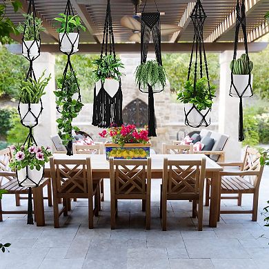 Macrame Plant Hangers 6 Pack Hanging Planters Indoor Cotton Rope Handmade Flower Pot Holder Boho