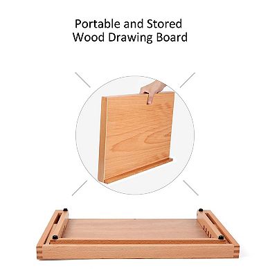 5-Position Wood Drafting Table Easel Drawing Sketching Board 16.5" x 12.1" Adjustable Angle