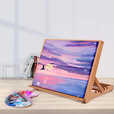 5-Position Wood Drafting Table Easel Drawing Sketching Board 16.5" x 12.1" Adjustable Angle