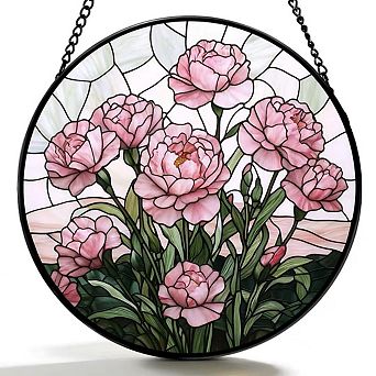 Stained Glass Forest Suncatcher 6.3" Window Hanging Home Garden Decor Gift