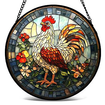 Stained Glass Forest Suncatcher 6.3" Window Hanging Home Garden Decor Gift