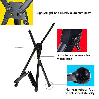 4-Pack Aluminum Tabletop Easels Foldable Portable Tripod Metal Stand for Painting Display Canvas