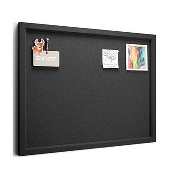 Foldable Felt Bulletin Board 24" x 18" Frame with Adhesive Tabs Push Pins for Wall Decor