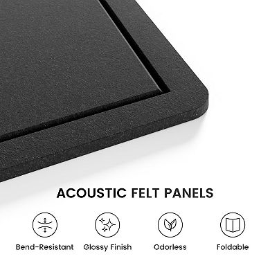 Foldable Felt Bulletin Board 23.6"x17.5" Cork Alternative with Adhesive Tabs for Home Office