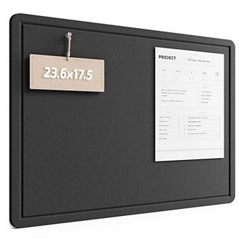 Foldable Felt Bulletin Board 23.6"x17.5" Cork Alternative with Adhesive Tabs for Home Office