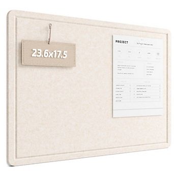 Foldable Felt Bulletin Board 23.6"x17.5" Cork Alternative with Adhesive Tabs for Home Office