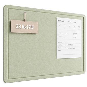 Foldable Felt Bulletin Board 23.6"x17.5" Cork Alternative with Adhesive Tabs for Home Office