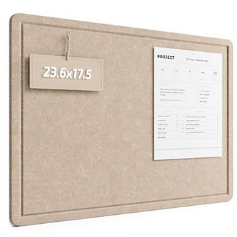 Foldable Felt Bulletin Board 23.6"x17.5" Cork Alternative with Adhesive Tabs for Home Office