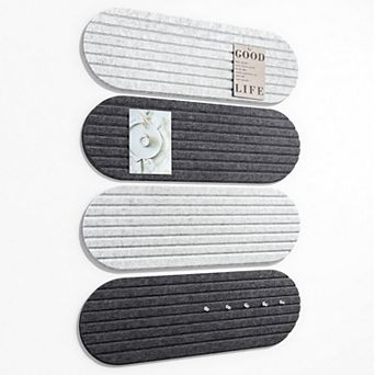 Bulletin Board Felt Bar Strips 24"x8" 4 Pack Foldable Cork Alternative with Pushpins for Wall School
