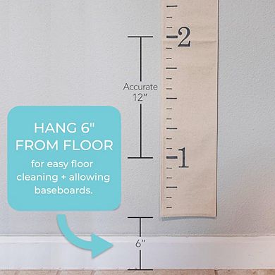 Canvas Growth Chart Wall Hanging Height Tracker Kids Room Decor with Pen