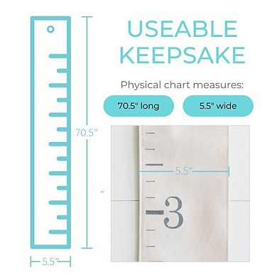 Canvas Growth Chart Wall Hanging Height Tracker Kids Room Decor with Pen