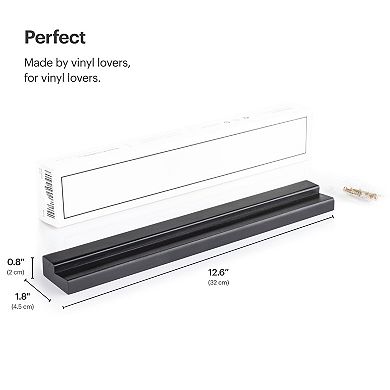 Vinyl Record Wall Mount - Solid Wood Display Ledge for All Record Sizes, Minimalist Design