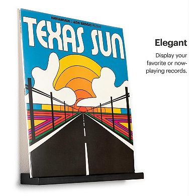 Vinyl Record Wall Mount - Solid Wood Display Ledge for All Record Sizes, Minimalist Design