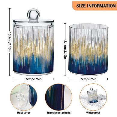 2 Pack Clear Plastic Jars with Lids 10oz Qtip Holder Bathroom Storage Containers for Cotton Swab Pad
