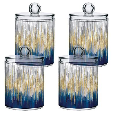 2 Pack Clear Plastic Jars with Lids 10oz Qtip Holder Bathroom Storage Containers for Cotton Swab Pad