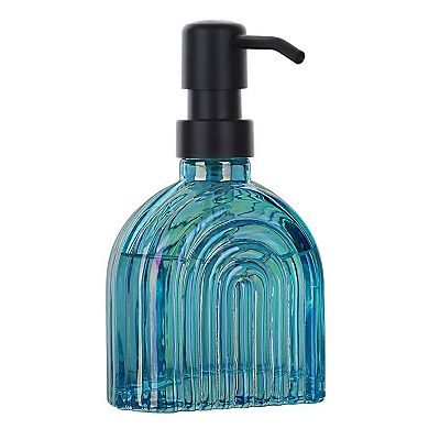 2 Pack Glass Soap Dispenser 9 Oz Bathroom Kitchen Refillable Lotion Bottle Modern Countertop Decor