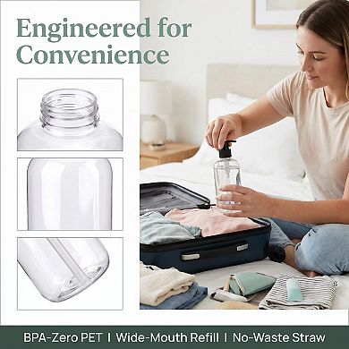 16 Pack 8oz Clear Plastic Pump Bottles Refillable Dispenser for Soap Lotion Shampoo