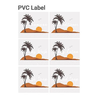 500ml Refillable Pump Bottles 6 Pack PET Plastic Leak-Proof Dispenser with Labels