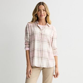 Women's Croft & Barrow® Cozy Button-Front Shirt