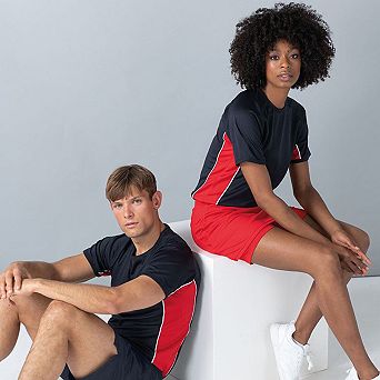 Finden & Hales Mens Short Sleeve Performance Panel Sports T-Shirt