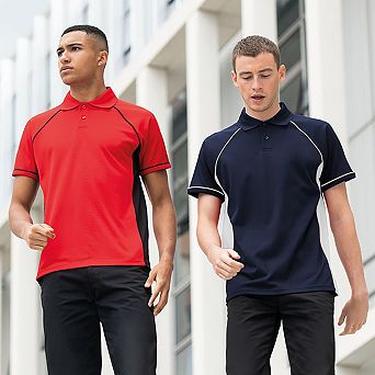 Finden & Hales Mens Panel Performance Sports Polo T-Shirt