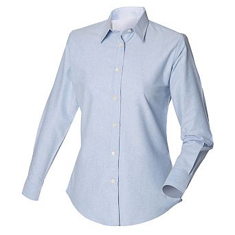 Henbury Womens/Ladies Long Sleeved Classic Oxford Work Shirt