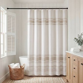 Harbor House Morgan Textured Woven Stripe Shower Curtain