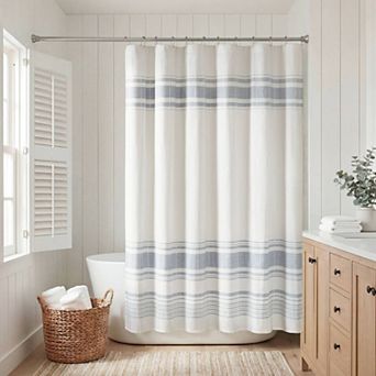 Harbor House Morgan Textured Woven Stripe Shower Curtain