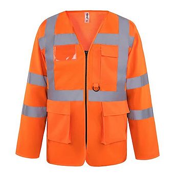 Yoko Mens Executive Hi-Vis Long Sleeve Safety Waistcoat