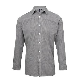 Premier Mens Microcheck Long Sleeve Shirt