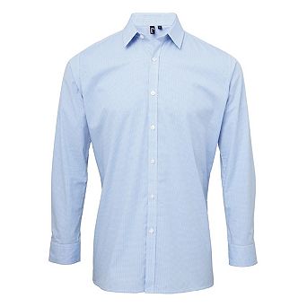 Premier Mens Microcheck Long Sleeve Shirt