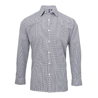 Premier Mens Microcheck Long Sleeve Shirt