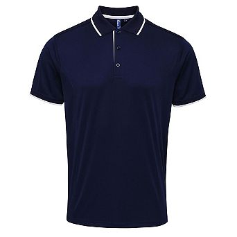 Premier Mens Contrast Coolchecker Polo Shirt