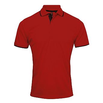 Premier Mens Contrast Coolchecker Polo Shirt