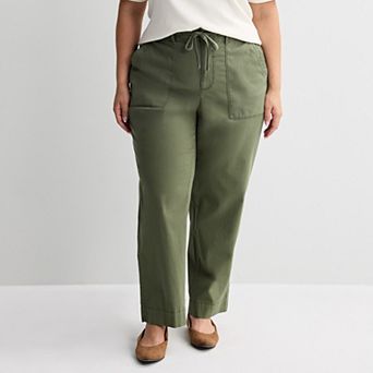 Plus Size Sonoma Goods For Life® Mid Rise Utility Straight Pants
