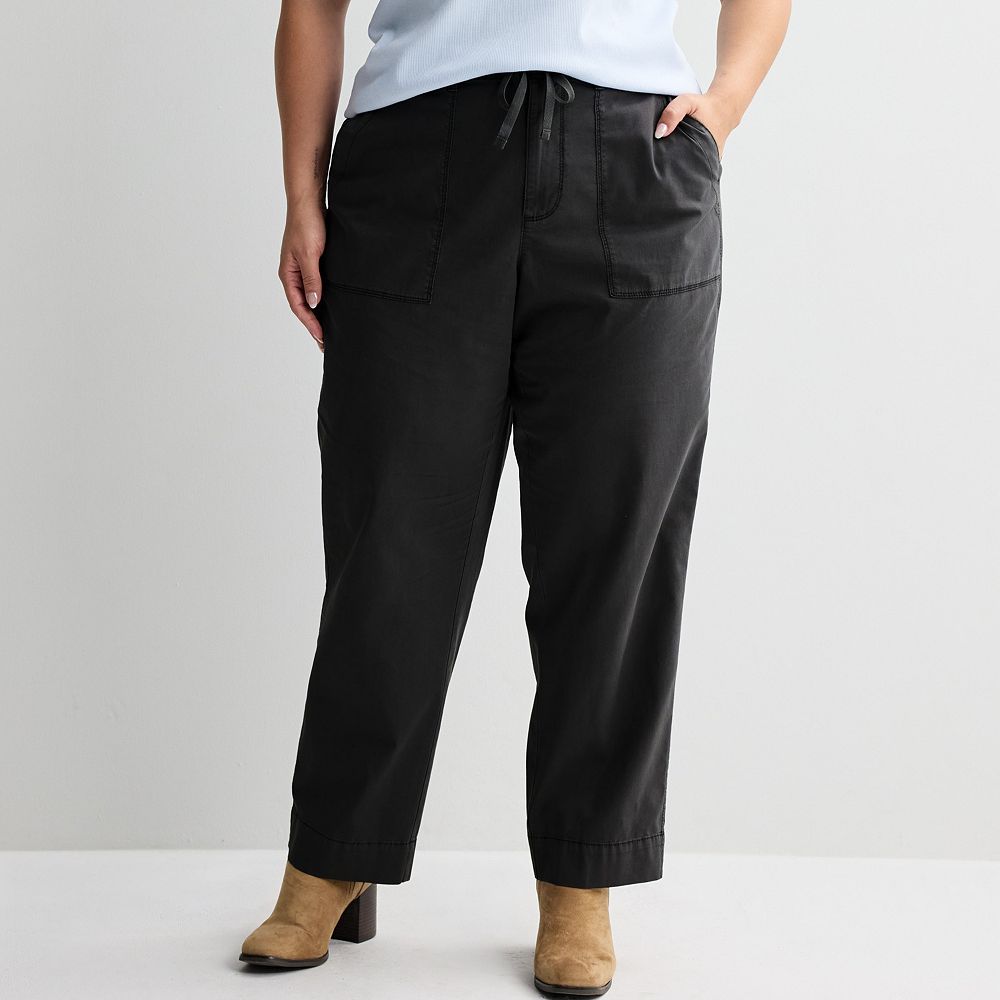 Plus Size Sonoma Goods For Life® Mid Rise Utility Straight Pants