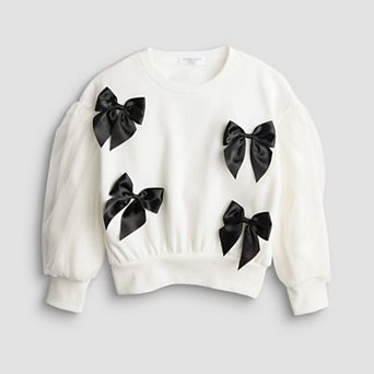 Girls 4-8 Grayson Threads Kids The Label Bows Long Sleeve Pullover Sweatshirt