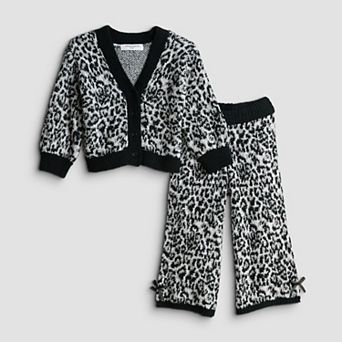Baby & Toddler Girl Grayson Threads Kids The Label 2 pc Leopard Cardigan & Pants Set